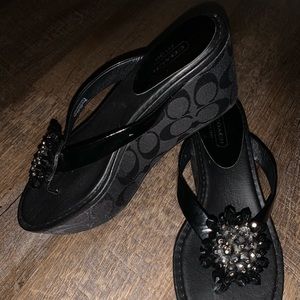 Black Coach Wedges